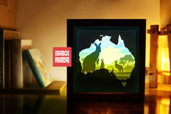 130 Australia Kangaroo 3D SVG: A Bold Shadow Box for Creative Projects
