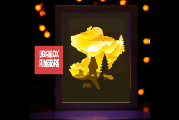 24 Bear 3D SVG Shadow Box for Branding & Packaging