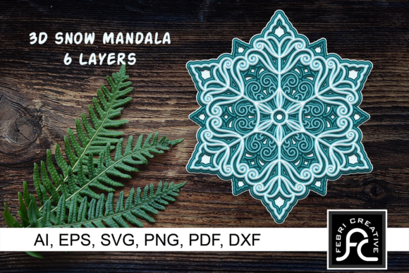 3D Layered Snow Mandala – Perfect SVG Shape for Crafters