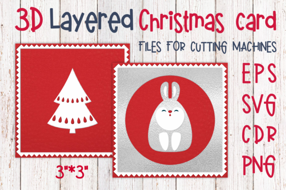 3D SVG Christmas Card Design with a Playful Rabbit for Content Creators
