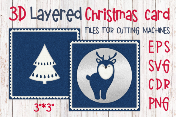 3D SVG Christmas Card with Reindeer for Local Business Branding