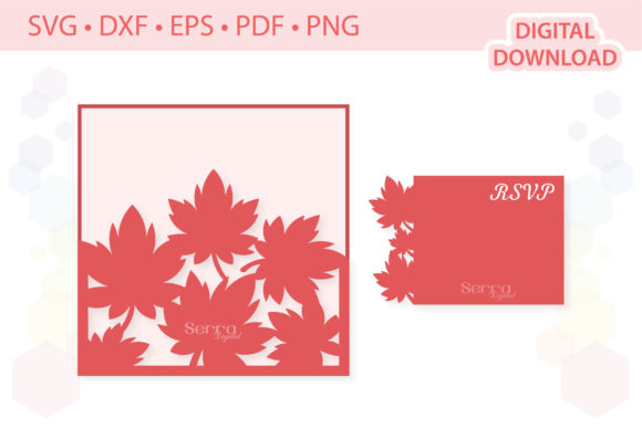 3D SVG Fall Leaves Invitation Card Template for Branding Projects