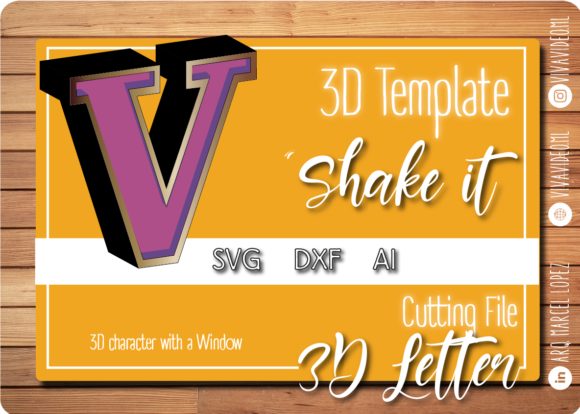 3D SVG Letter V with Window Design: A Versatile Shape for Creative Projects
