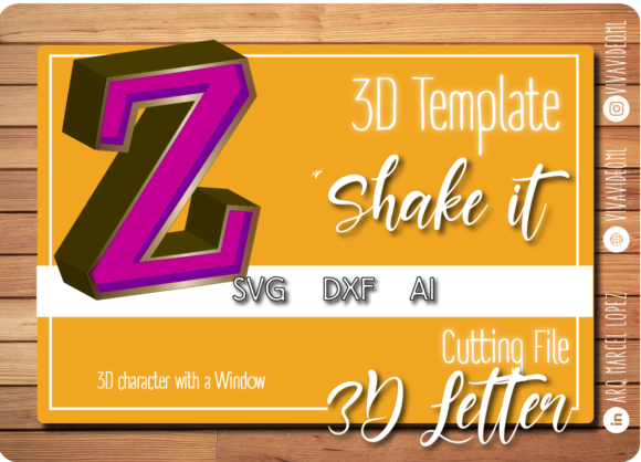 3D SVG Letter Z with Window for Branding and Packaging