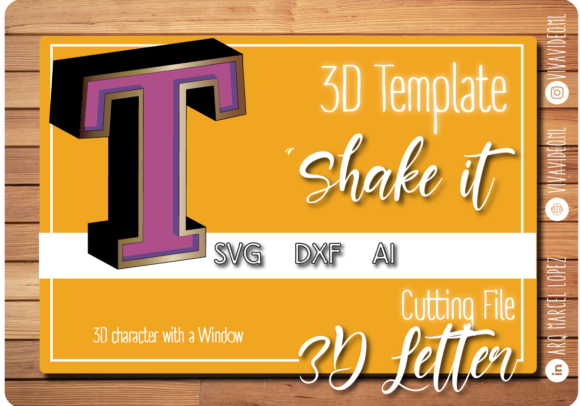 3D SVG Shapes for Branding: The T with Window Design