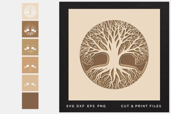 3D SVG Tree of Life Cut File for Shapes and Digital Sellers