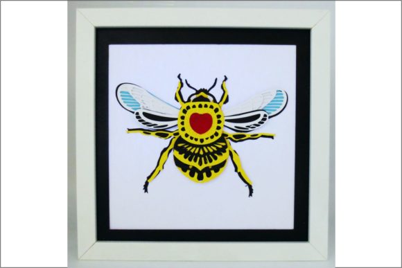 Bee - 3D SVG Shadow Box: A Design Asset That Elevates Visual Content