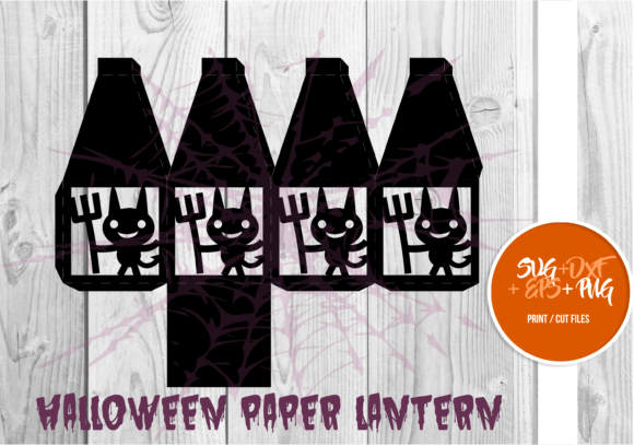Halloween Paper Lantern Series 113: A 3D SVG Graphic for Seasonal Designs