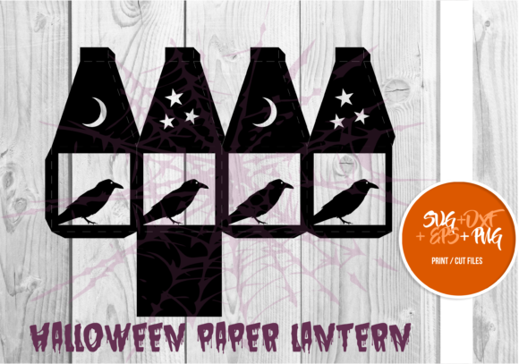 Halloween Paper Lantern Series 120: A Festive 3D SVG for Local Business Branding