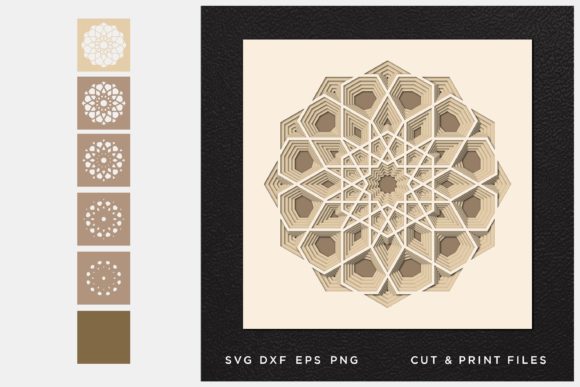 Mandala Cut File 3D SVG Shapes